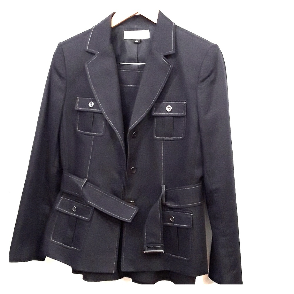 Tahari Navy Skirt Suit